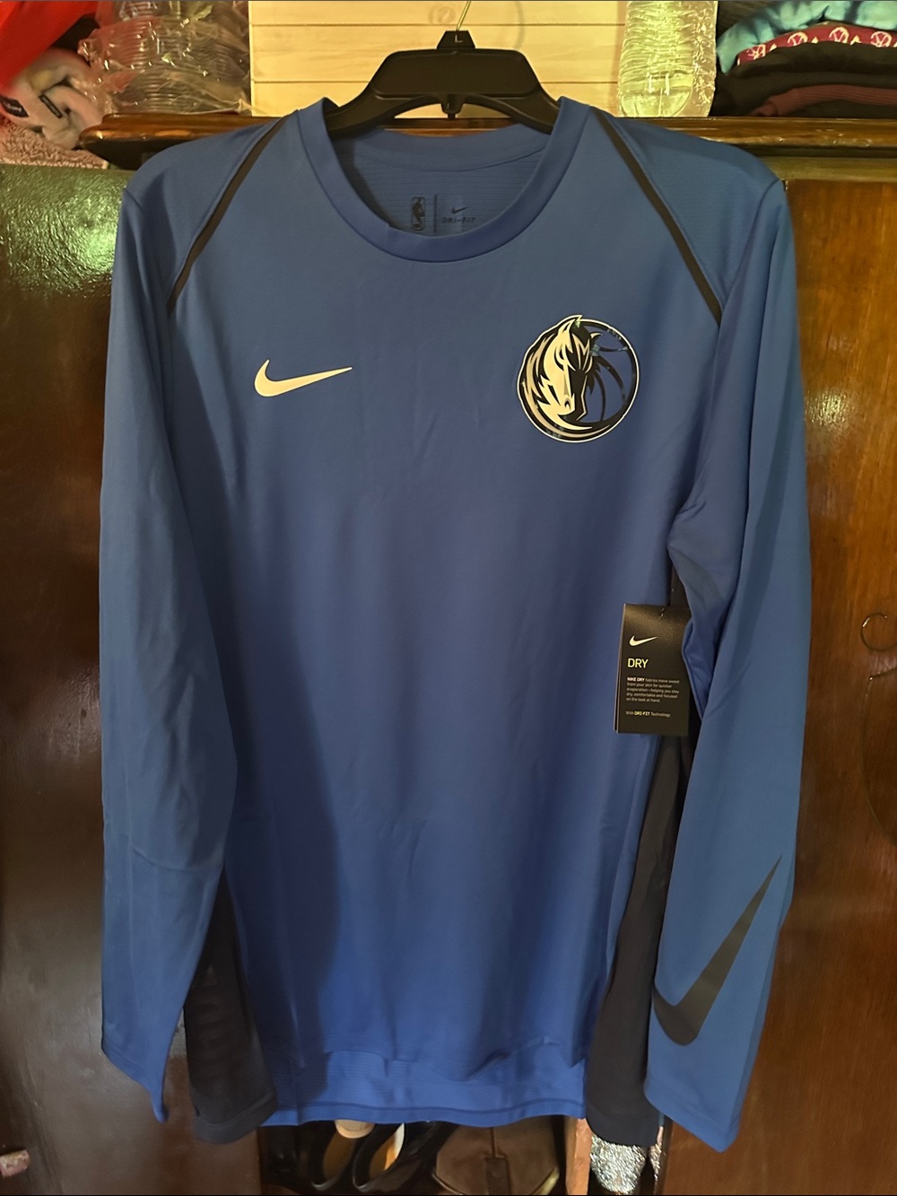 Nike Royal Blue Dallas Mavericks Long Sleeve Dri-FIT Top